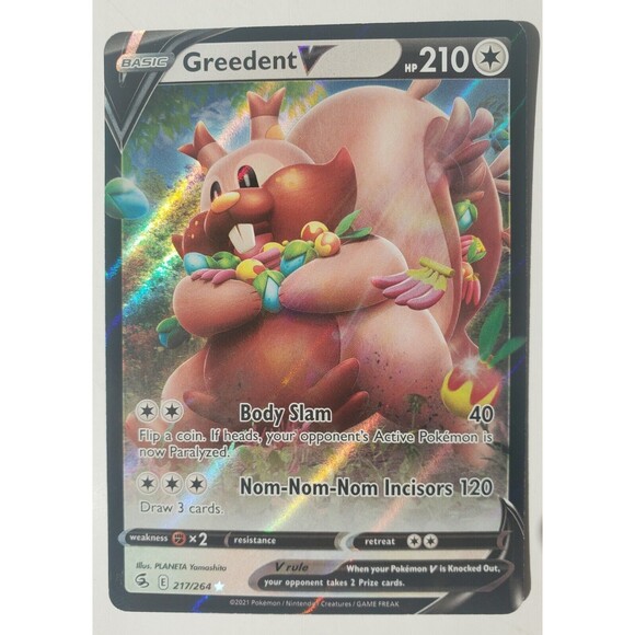 Pokemon Other - Greedent V 217/264, Fusion Strike, Pokémon, NM